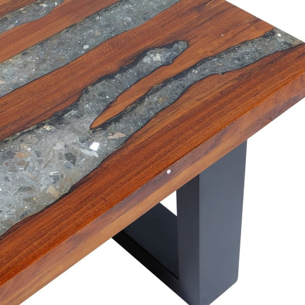 Coffee Table Teak Resin 39.4"x19.7 A949-243467