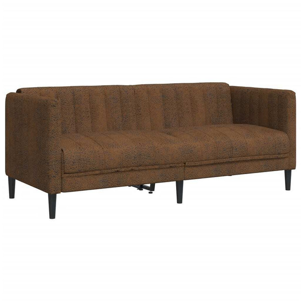  Sofa 2-Seater Brown Faux Suede Leather A949-372612