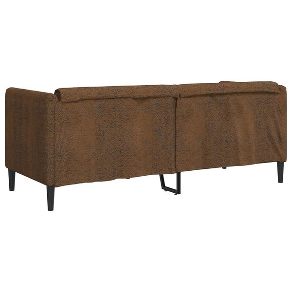  Sofa 2-Seater Brown Faux Suede Leather A949-372612
