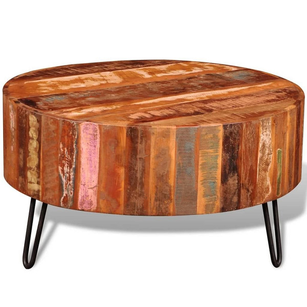  Coffee Table Solid Reclaimed Wood Round A949-241626