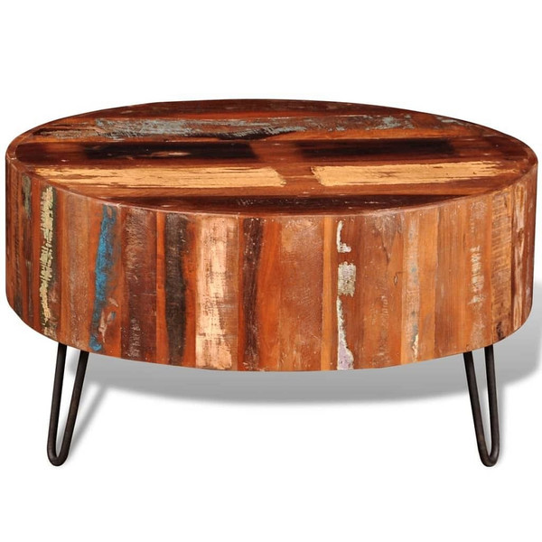  Coffee Table Solid Reclaimed Wood Round A949-241626