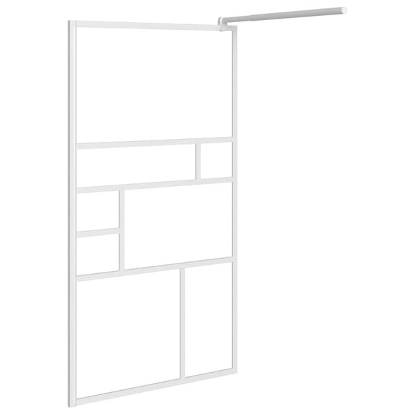 Walk-in Shower Wall 45.3"x76.8" ESG Glass White A949-151871