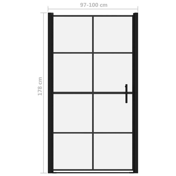 Shower Doors Tempered Glass 39.4"x70.1" Black A949-148892