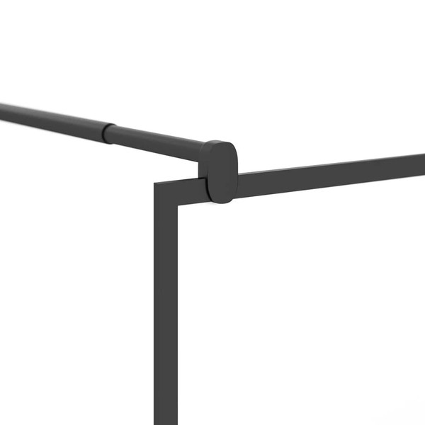 Walk-in Shower Wall 45.3"x76.8" Frosted ESG Glass Black A949-151879