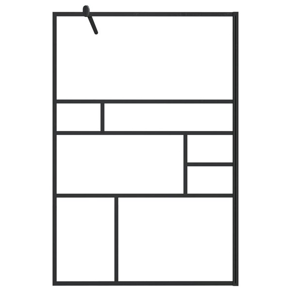 Walk-in Shower Wall with Clear ESG Glass 45.3"x76.8" Black A949-150755
