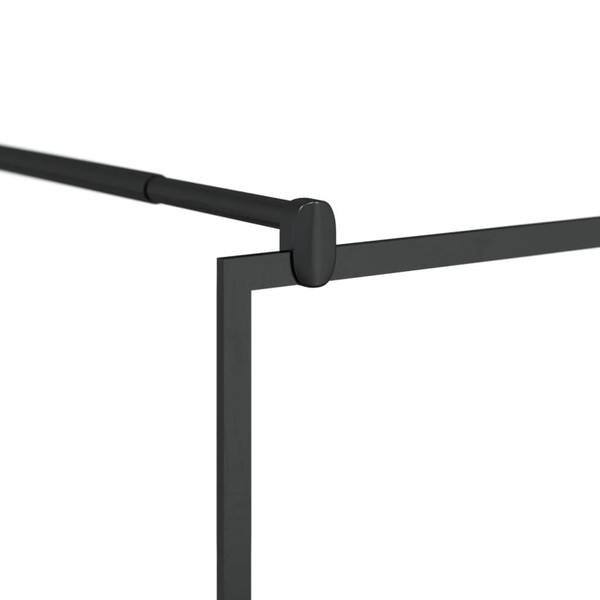 Walk-in Shower Wall with Clear ESG Glass 45.3"x76.8" Black A949-150755