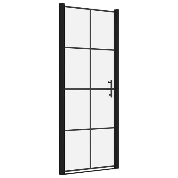 Shower Door Tempered Glass 35.8"x76.8" Black A949-148891