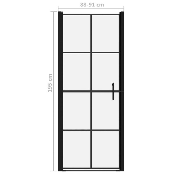 Shower Door Tempered Glass 35.8"x76.8" Black A949-148891