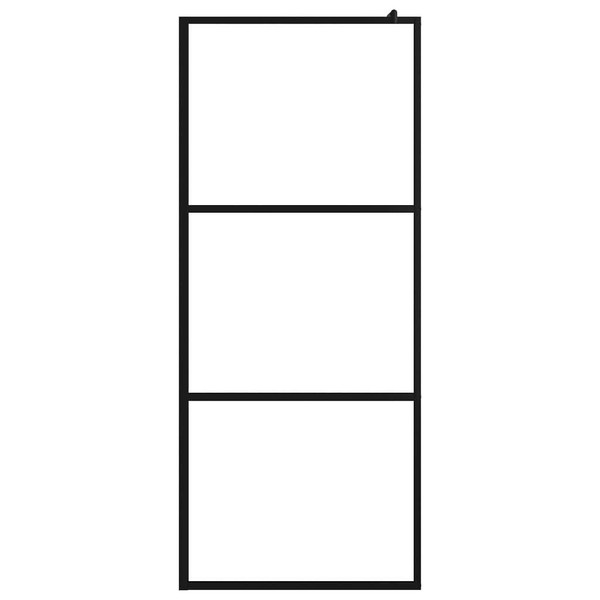 Walk-in Shower Wall with Clear ESG Glass Black 35.4"x76.8 A949-149149