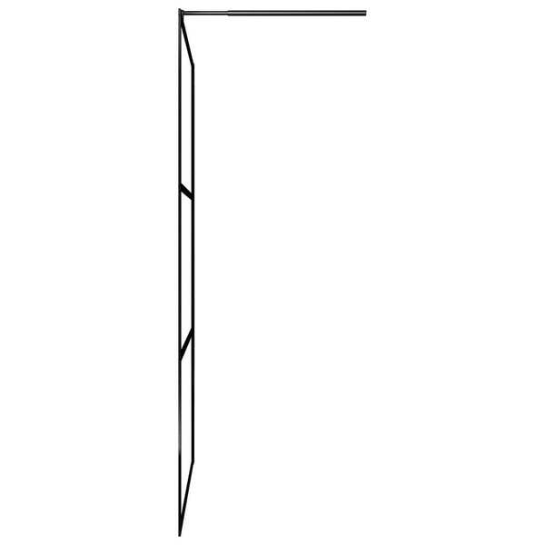Walk-in Shower Wall with Clear ESG Glass Black 35.4"x76.8 A949-149149