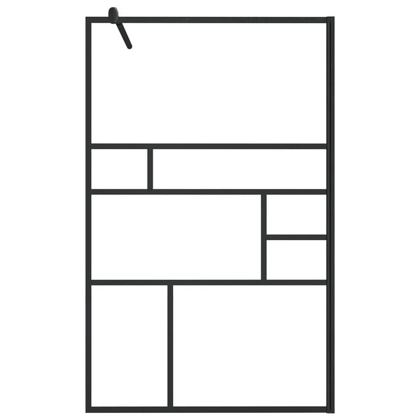 Walk-in Shower Wall with Clear ESG Glass 39.4"x76.8" Black A949-150754