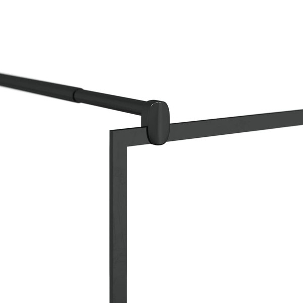 Walk-in Shower Wall with Clear ESG Glass 39.4"x76.8" Black A949-150754
