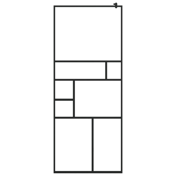 Walk-in Shower Wall with Clear ESG Glass 31.5"x76.8" Black A949-150752