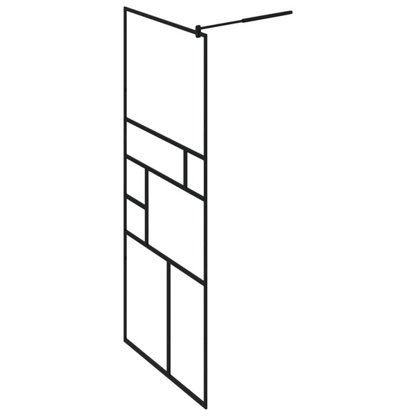 Walk-in Shower Wall with Clear ESG Glass 31.5"x76.8" Black A949-150752