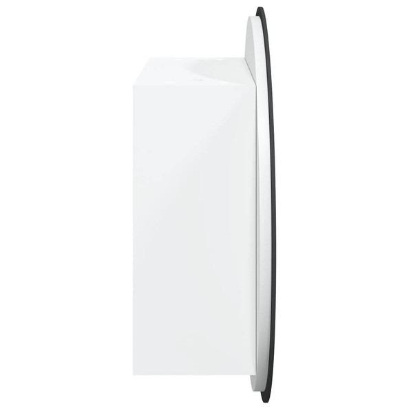 Bathroom Cabinet with Round Mirror&LED White 18.5"x18.5"x6.9 A949-345583
