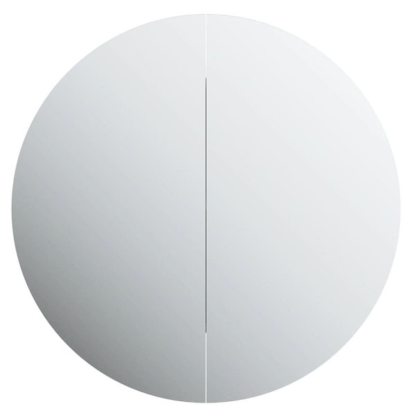 Bathroom Cabinet with Round Mirror&LED Gray 18.5"x18.5"x6.9 A949-345585