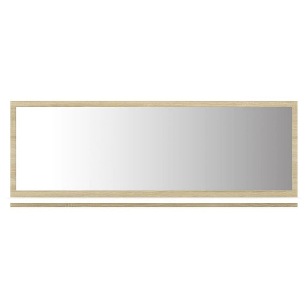  Bathroom Mirror White and Sonoma Oak 39.4"x4.1"x14.6" Engineered Wood A949-804594