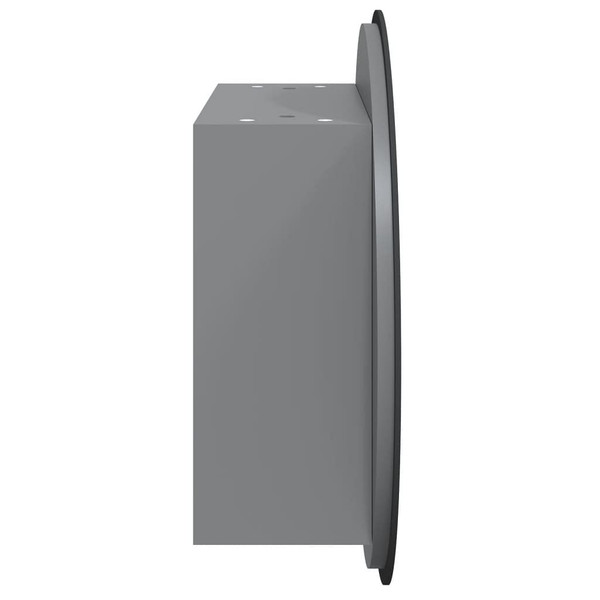 Bathroom Cabinet with Round Mirror&LED Gray 15.7"x15.7"x6.9 A949-345581