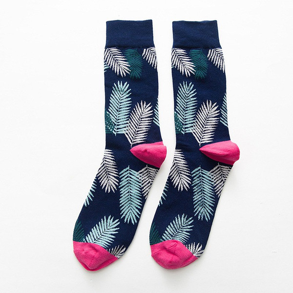 Crane flamingo cotton tube men's socks Q119-CJNSFJWZ00082