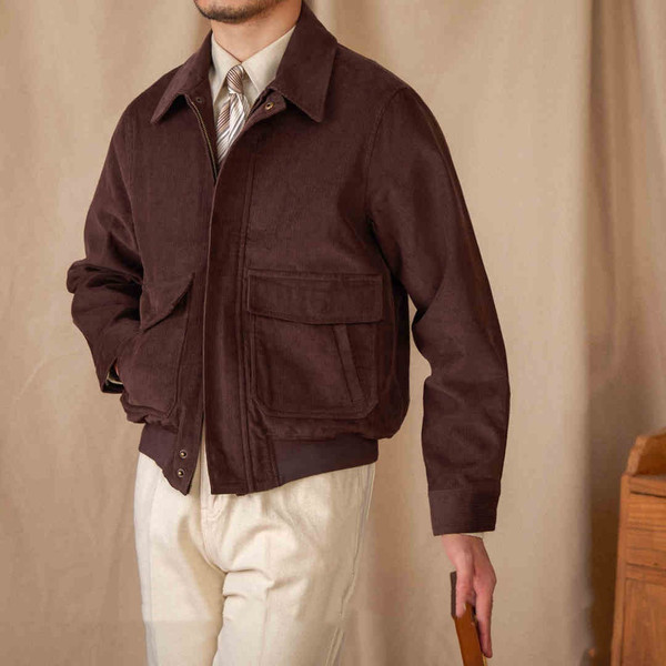 Casual Corduroy Short Jacket For Men Q119-CJQB2190630