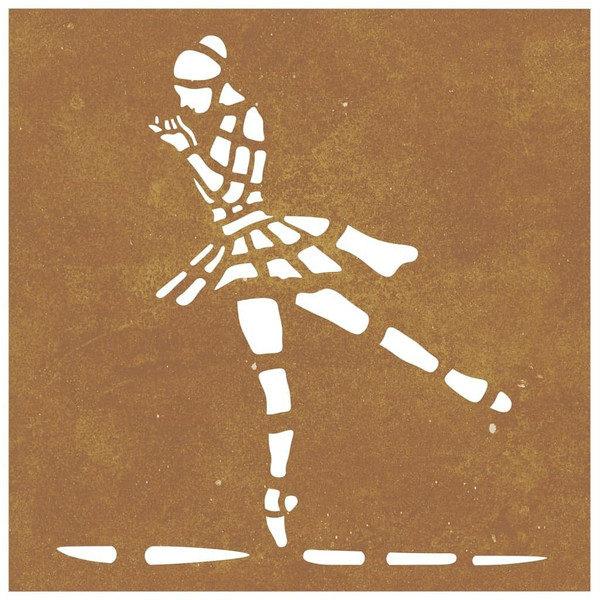  Patio Wall Decoration 21.7"x21.7" Corten Steel Ballet Dancer Design A949-824503