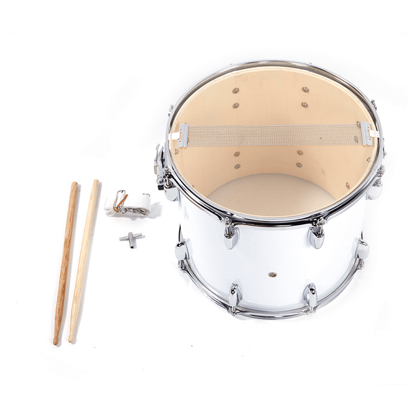 14 x10 inches Marching Drum   Drumsticks   Key   Strap White T575-S0671289637