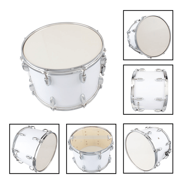 14 x10 inches Marching Drum   Drumsticks   Key   Strap White T575-S0671289637