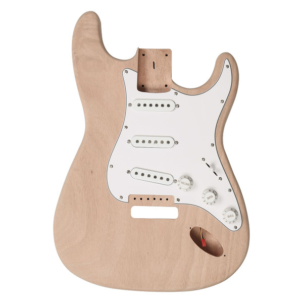 DIY 6 String ST Style Electric Guitar Kits with Mahogany Body, Maple Neck and Accessories T575-S0671266235