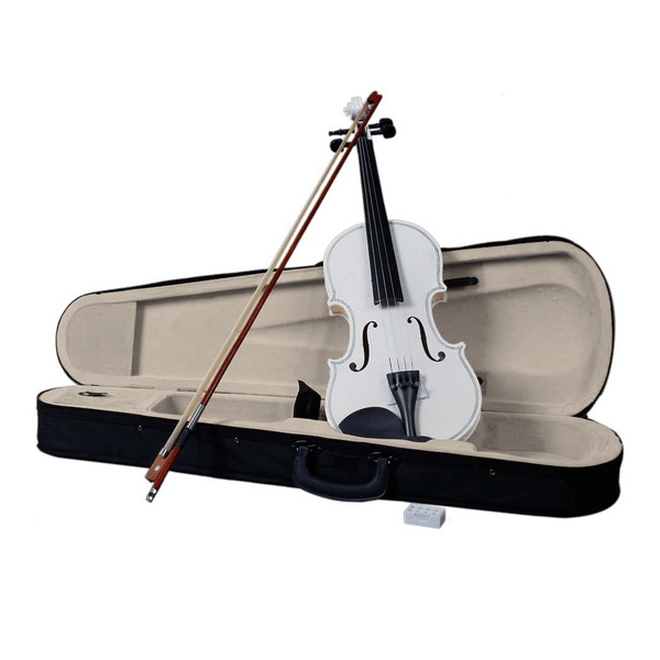 New 4/4 Acoustic Violin Case Bow Rosin White T575-S0671288127