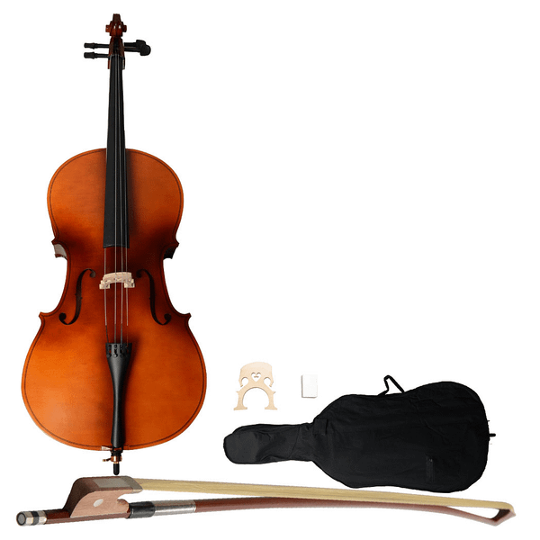 4/4 Acoustic Cello   Case   Bow   Rosin Wood Color T575-S0671371672