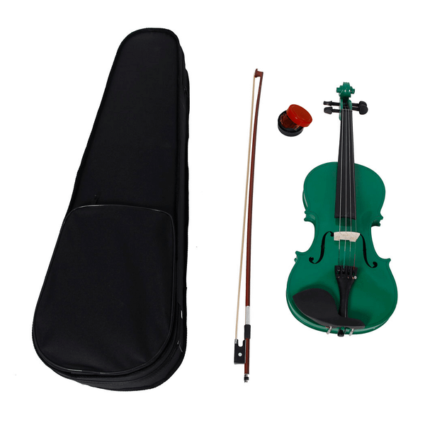 New 4/4 Acoustic Violin Case Bow Rosin Green T575-S0671282662
