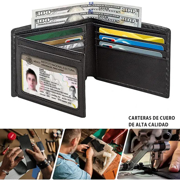 Color: Beige, Ships From: CHINA - Slim Minimalist Tri-Fold Wallet Carbon Fiber RFID Blocking Men's  F640-12000028615760717