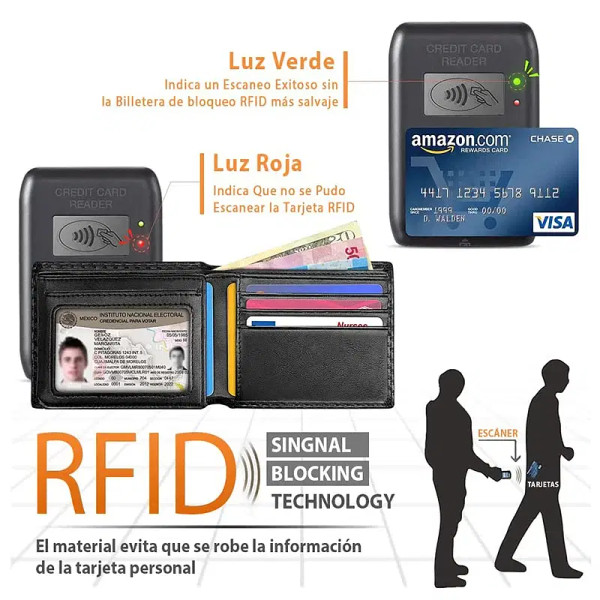 Color: Beige, Ships From: CHINA - Slim Minimalist Tri-Fold Wallet Carbon Fiber RFID Blocking Men's  F640-12000028615760717