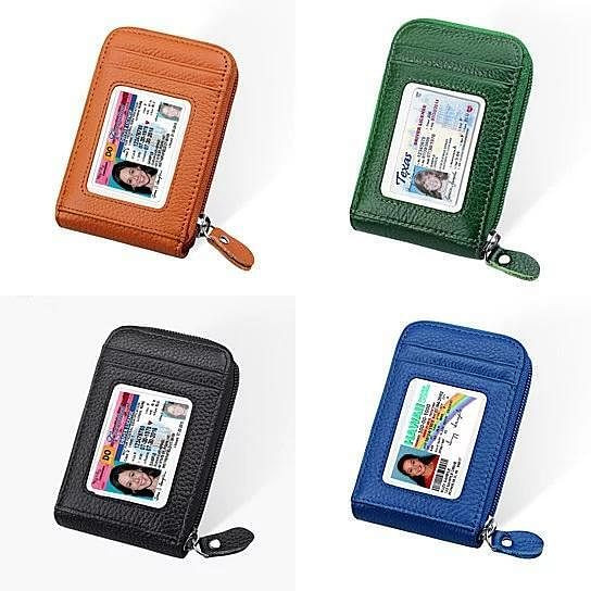 Color: Blue - Zip Vault RFID Blocker Card Holder And Wallet K290-6115612360739