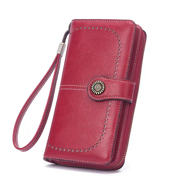 Color: Yellow - Vintage Large Capacity Women's Purse, Monochromatic, Multi-card, Long Wallet, Multi F640-12000038584451787