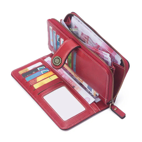 Color: Yellow - Vintage Large Capacity Women's Purse, Monochromatic, Multi-card, Long Wallet, Multi F640-12000038584451787