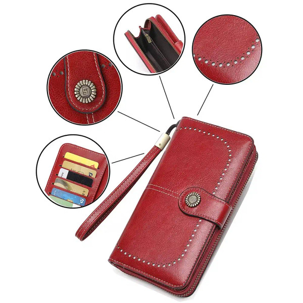 Color: Yellow - Vintage Large Capacity Women's Purse, Monochromatic, Multi-card, Long Wallet, Multi F640-12000038584451787