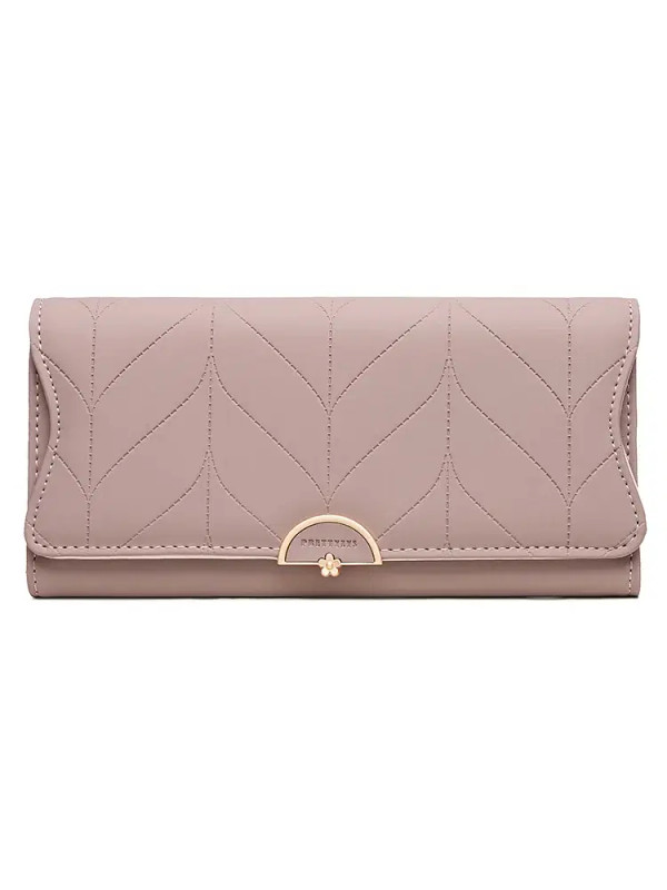 Color: Burgundy - 2023 spring new women's long purse Japanese and South Korea small fresh plaid buc F640-12000033154010603