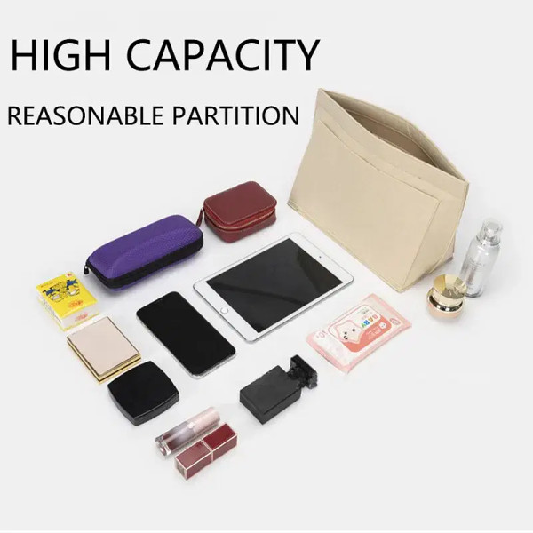 Color: Chocolate, Size: M - Felt Insert Bag Fits For Longchamp Handbag Liner Bag Felt Cloth Makeup  F640-12000040365224164