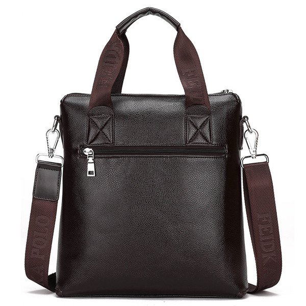 Color: Brown, Style: 2 - 2021 men's leather handbag, shoulder handbag, leather business briefcase,  Q119-CJBHNSNS00872-Brown-2