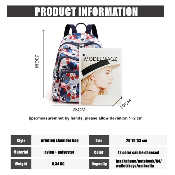 Color: GRAY - Printing Backpack for Women Travel High Capacity Waterproof College Backpack Trendy W F640-12000036846420804