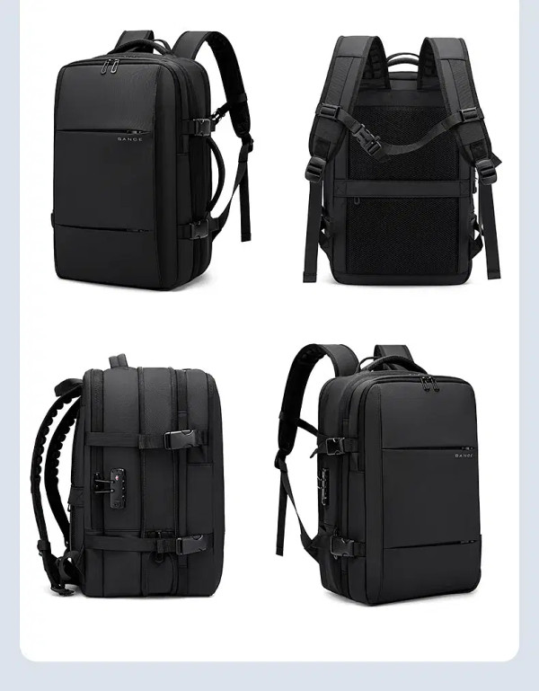 Color: Khaki - Bange Travel Men 15.6 inch Laptop Backpack vacuum compression Backpack Business scho F640-12000043826894315