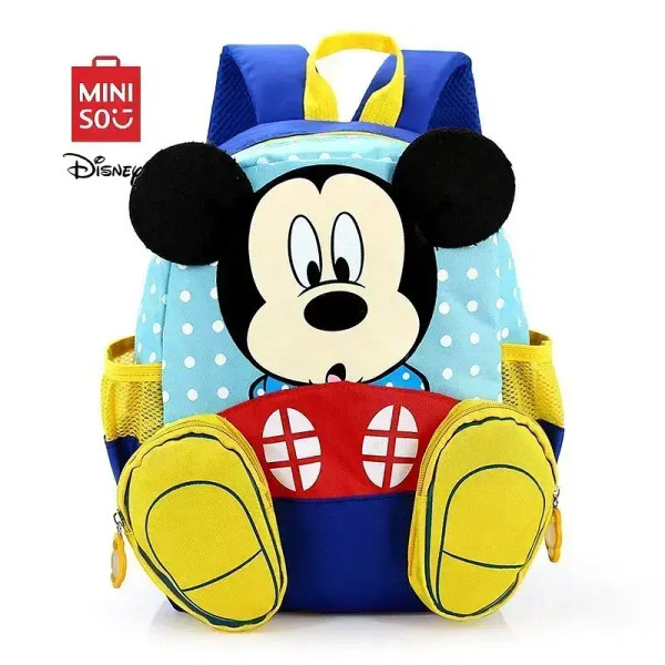 Color: black - MINISO Disney New Mickey and Minne Cute Cartoon Bookbag Teenage Casual Fashion Large F640-12000044408113904