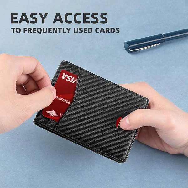 Color: Beige - Rfid Carbon Fiber Leather Men Airtag Wallets Purse Credit Card Holder for Air Tag Pu F640-12000034630381074