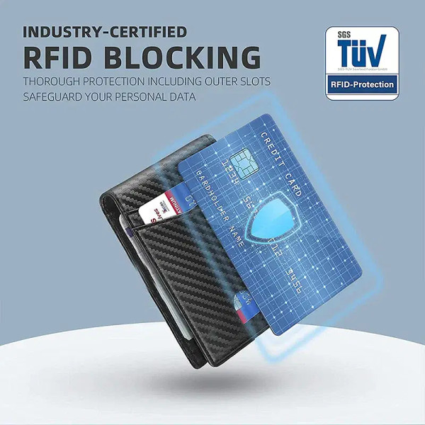 Color: Beige - Rfid Carbon Fiber Leather Men Airtag Wallets Purse Credit Card Holder for Air Tag Pu F640-12000034630381074