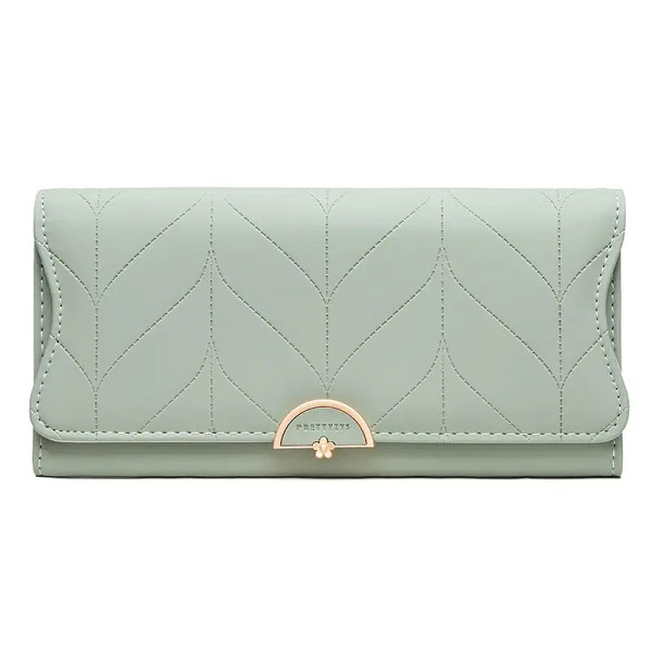 Color: Pink - 2023 spring new women's long purse Japanese and South Korea small fresh plaid buckle  F640-12000033154010600