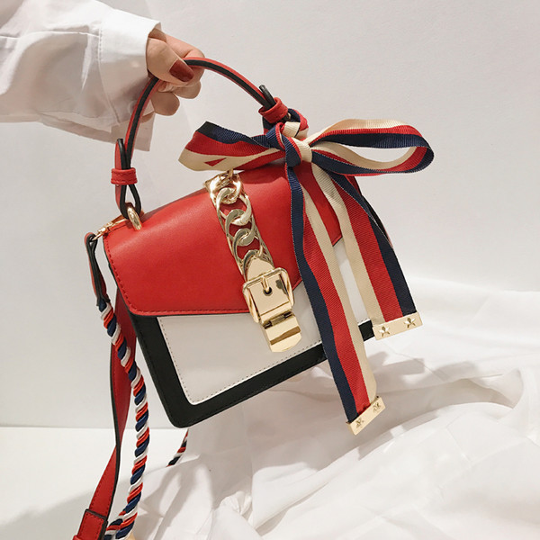 Color: Red - Fashion chain lock bag Q119-CJBHNSNS07218-Red