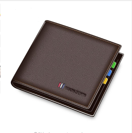 Wallet men's short leather youth ultra-thin wallet genuine leather cross section student wallet Q119-CJBHNSNS03579