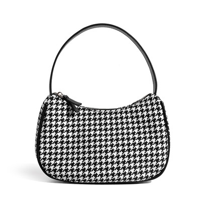 Niche Design Half Moon Shape Stitching Shoulder Bag Lattice Armpit Bag Fashion Baguette Bag Women Q119-CJNS1203500