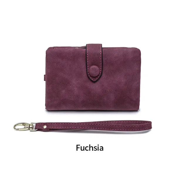 Color: PURPLE - MIYIN 2024 New Wallet Women's Short Korean Cute Buckle Double Discount Multi Card C F640-12000032804883835